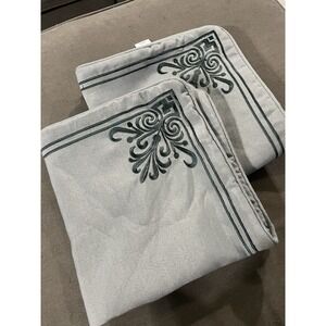 Set/2 J. Queen New York Sorrento Embroidered Sham Blue European 26"